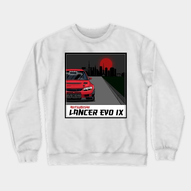 Mitsubishi Lancer Evolution evo 9, IX, JDM Car Crewneck Sweatshirt by T-JD